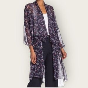 NWT Vince Camuto Sheer Kimono In Port Royale One Size